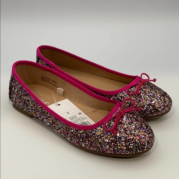 Cat & Jack Other - CAT & JACK LESLEY GLITTER BALLET FLATS SIZE 3